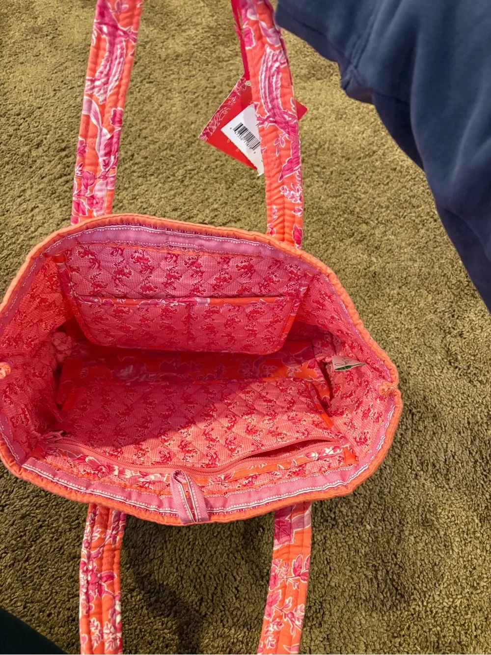 Vera Bradley Coral Pink Floral Quilted Tote